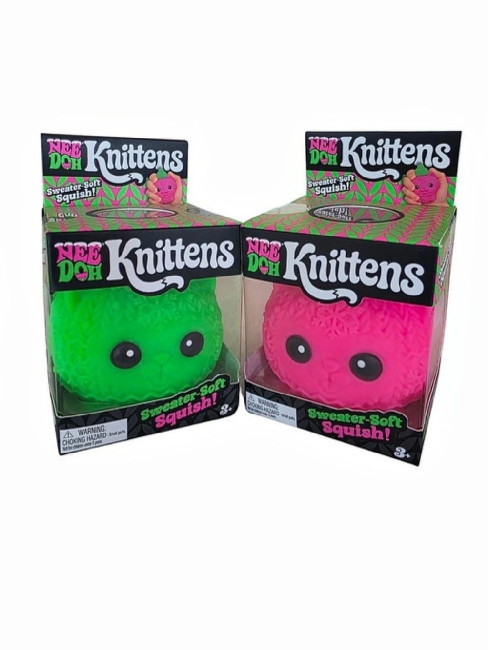 *AUTHENTIC* NeeDoh Kittens Squish Toys Green & Pink NWT